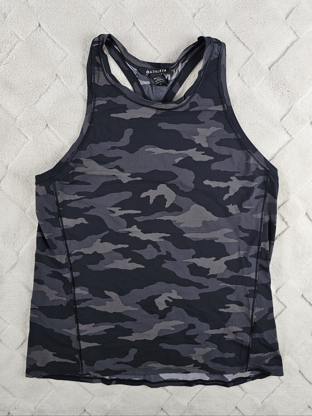 Athleta Camo Racerback Tank Top Womens Small Gym Yoga Run Wear